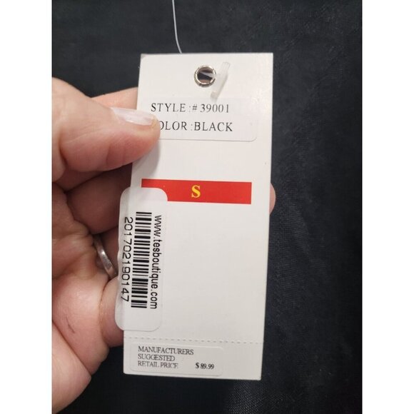 Kaktus Womens Textured Waterfall Cardigan Small Black Open Front Lightweight - Picture 4 of 11